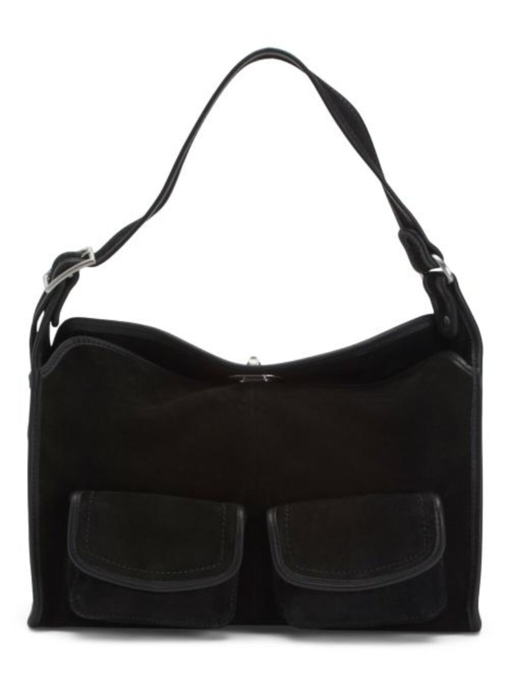 AMERICAN LEATHER CO. Suede Grayson Cargo Shoulder Bag